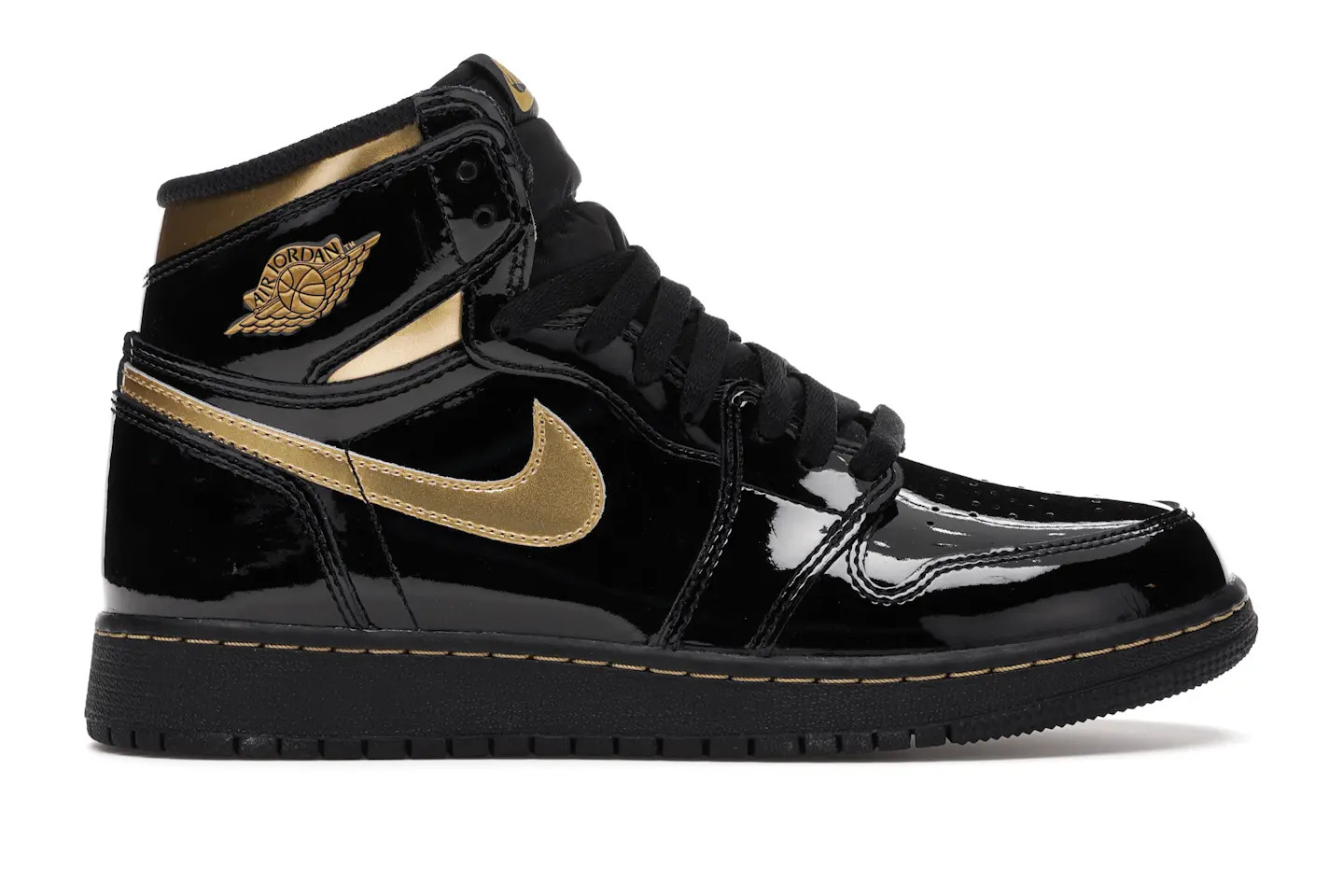 Jordan 1 Retro HighBlack Metallic Gold (2020) (GS) | StockX