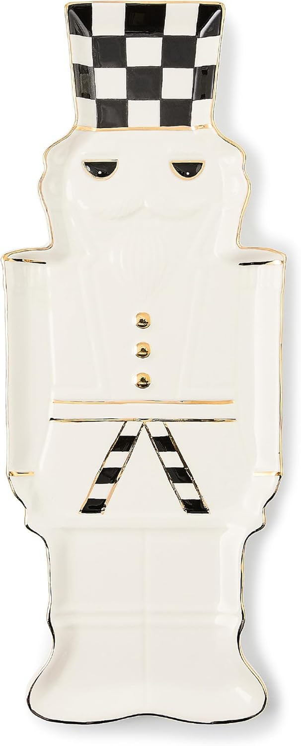 MACKENZIE-CHILDS Cookie Plate, Christmas Candy and Treat Platter, Black-and-White Courtly Noel Nu... | Amazon (US)