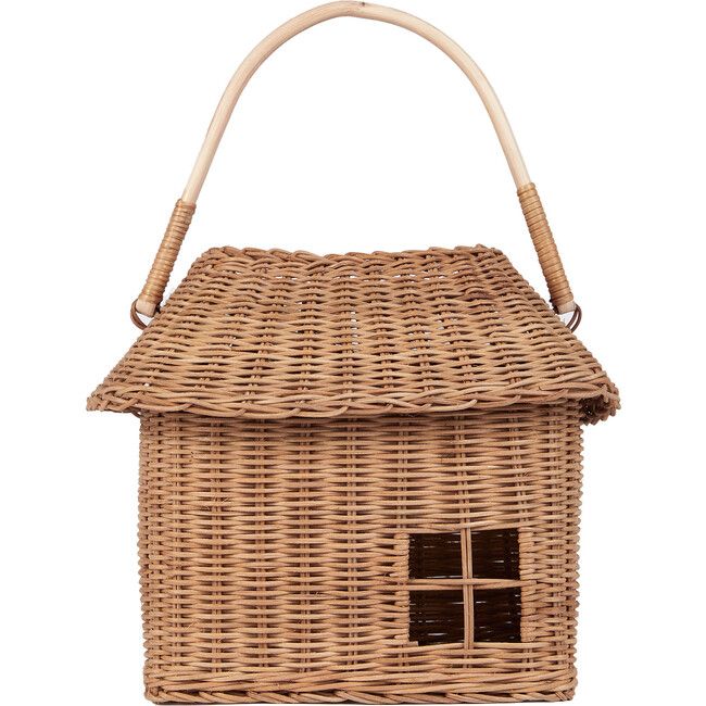 Rattan Hutch Big  Basket, Natural | Maisonette