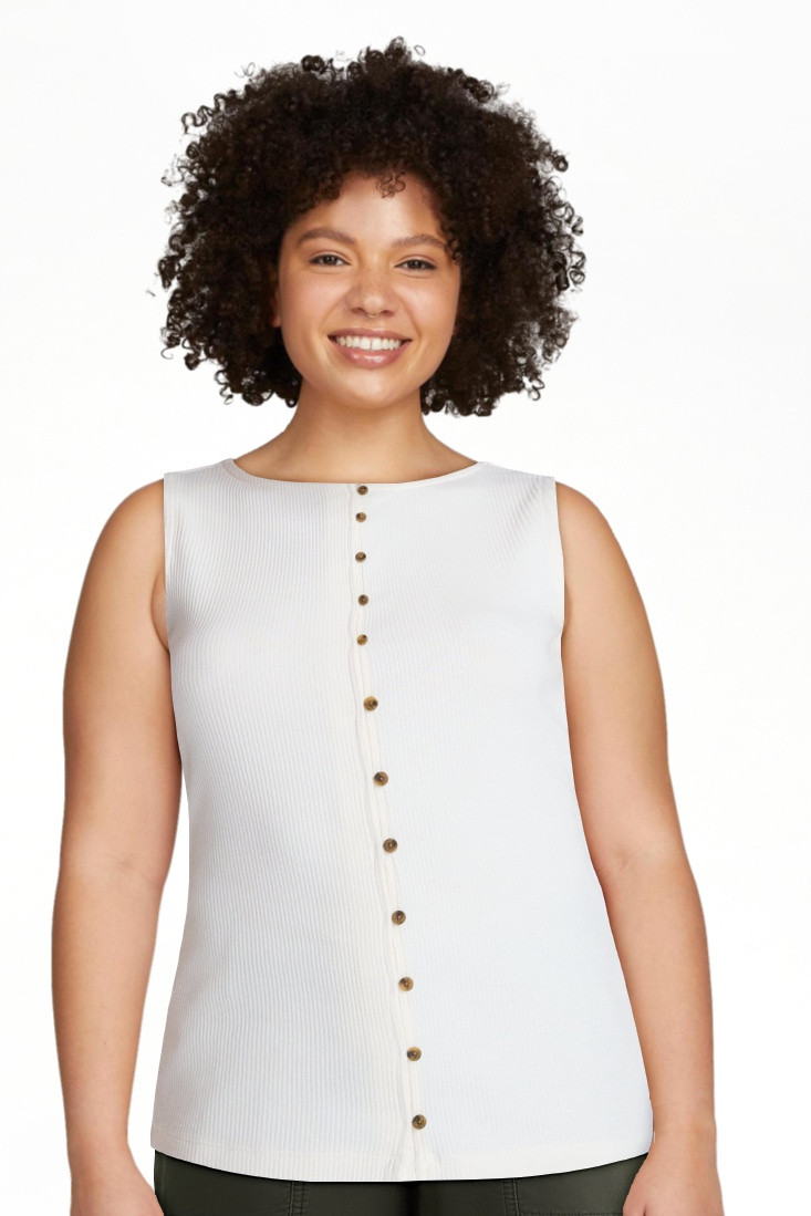 Time and Tru Women's Button Front Tank Top, Size XS-XXXL | Walmart (US)