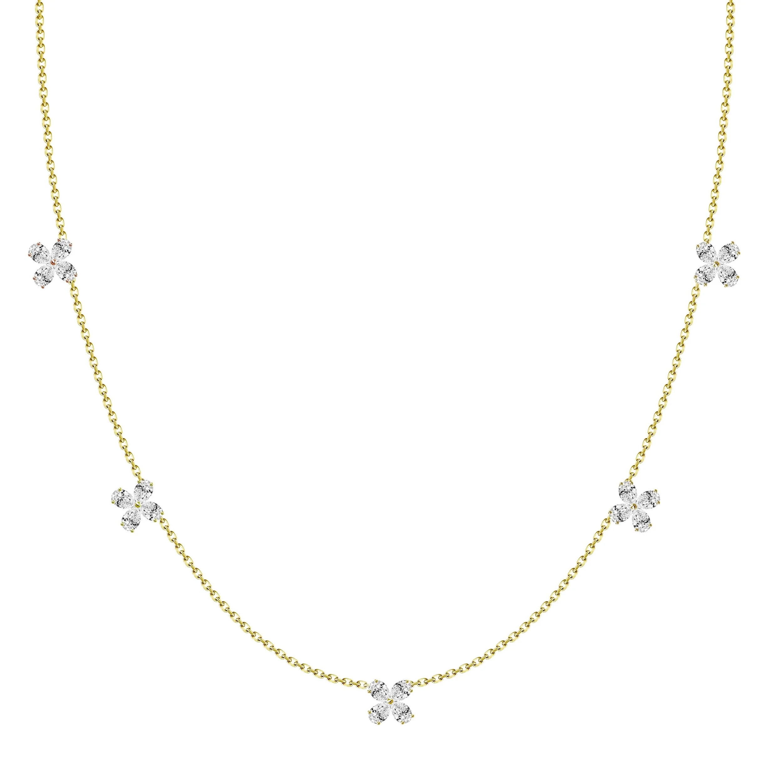 Floating Water Lily Diamond Necklace | Diamond Aupair