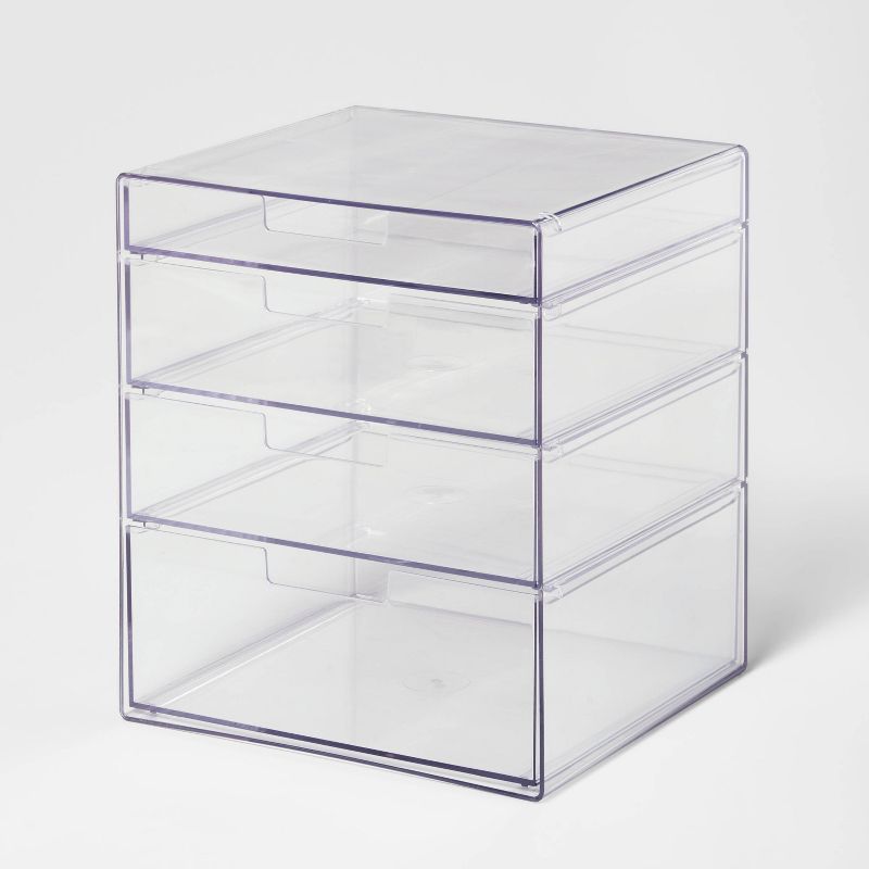 4 Drawer Stackable Countertop Organizer Clear - Brightroom™ | Target