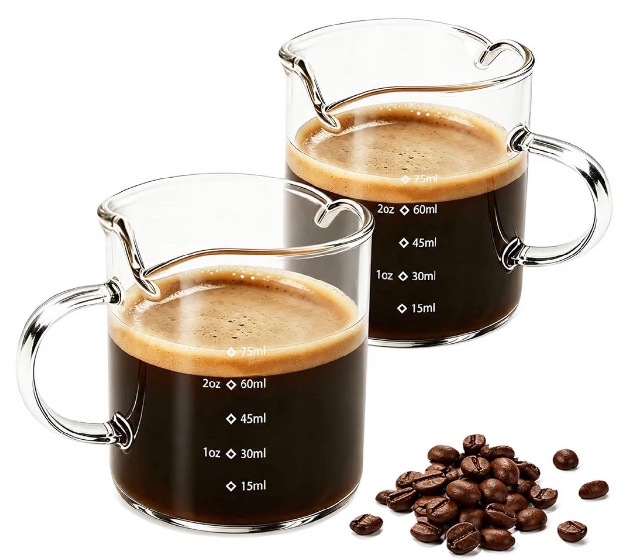 Espresso Cups Set of 2,4 OZ Double Spouts Cups, Shot Glasses

#LTKmorningroutine #LTKHome #LTKSaleAlert
