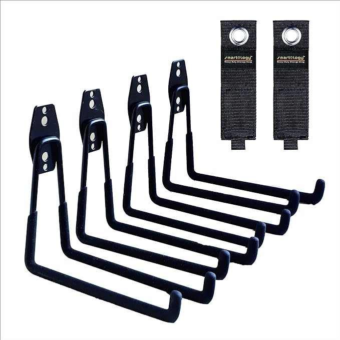 Garage Hooks, 4 Pack Wall Mount Storage Hanger with 2 Extension Cord Holder Organizer, Heavy-Duty... | Amazon (US)