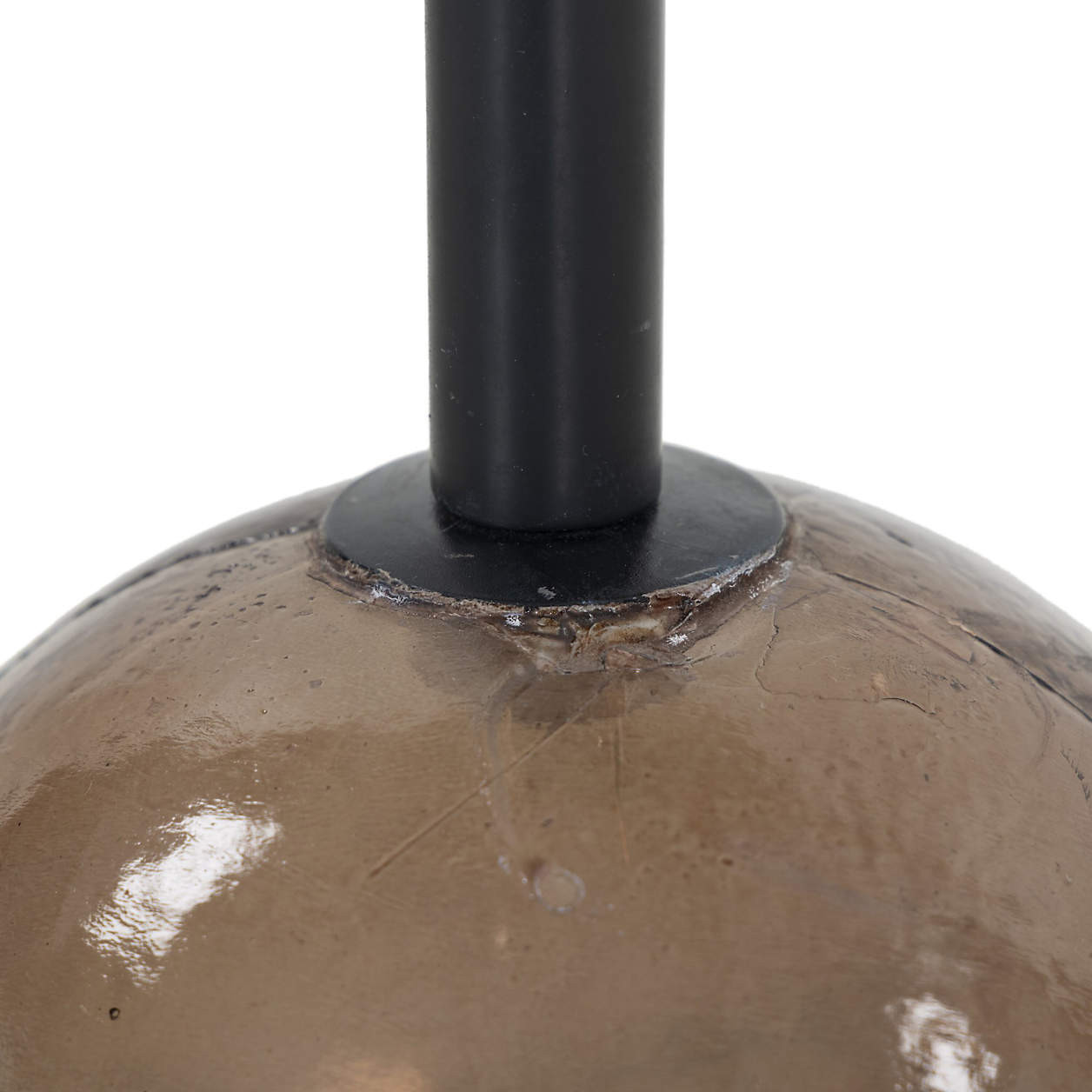 Soren Smokey Brown Cast Glass 10" Drink Table | Crate & Barrel | Crate & Barrel