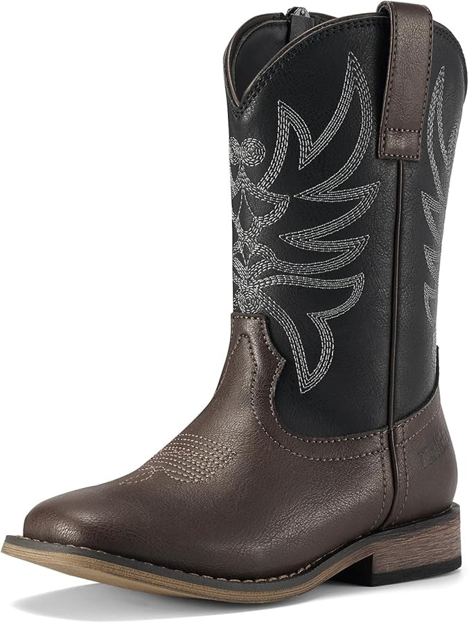 Rollda Kids Cowboy Boots for Boys Girls Western Square Toe Cowgirl Boots with Walking Heel (Toddl... | Amazon (US)