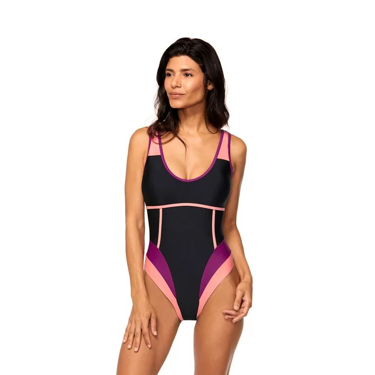 Reebok Women's Colorblocked One Piece Swimsuit, UPF 50+, Sizes XS-XXL | Walmart (US)