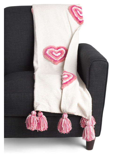 Groovy Hearts Tufted Throw | TJ Maxx