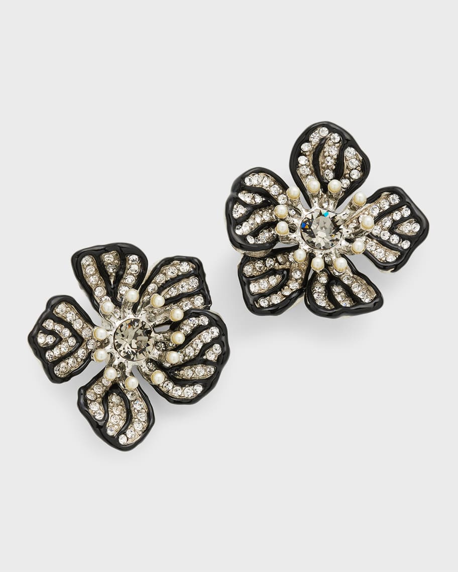 Broken Flower Earrings with Crystals | Neiman Marcus