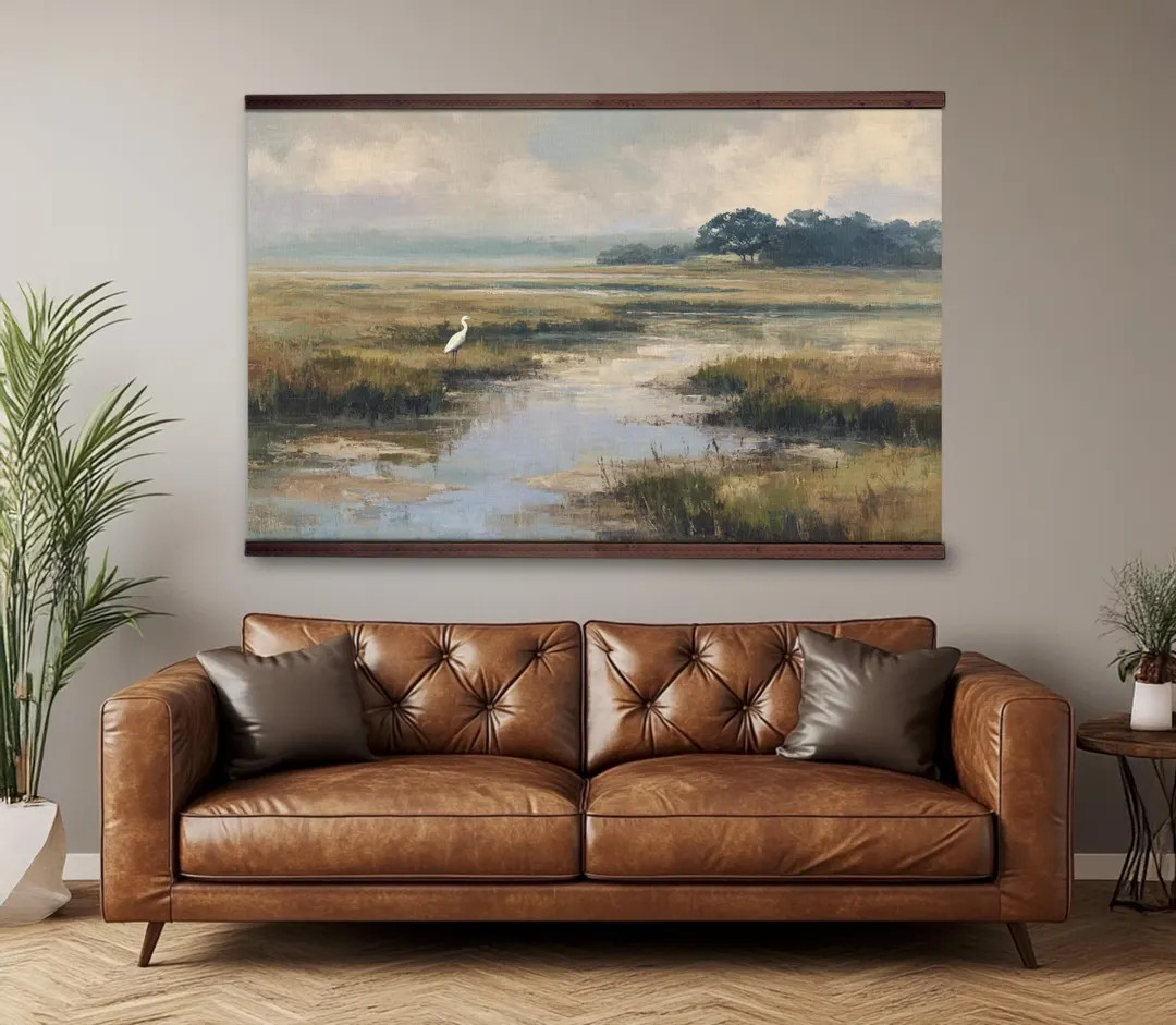Marshland Egret Wall Canvas Tapestry Extra Large Wall Art | Etsy (US)
