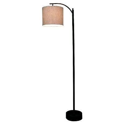 Black Downbridge Floor Lamp with Tan Shade (Lamp Only) - Threshold™ | Target