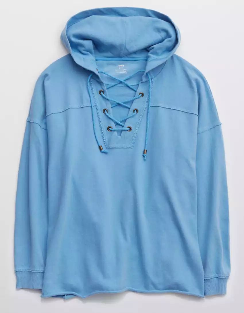 Aerie Lace Up Hoodie | American Eagle Outfitters (US & CA)