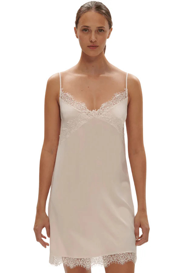 Satin Secrets Nightdress - Cream Sakura Pink / L | Chérie Amour