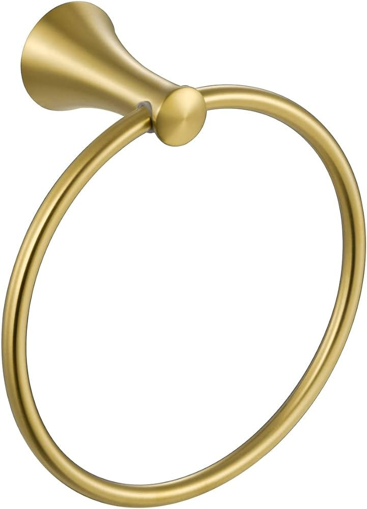 PARLOS Brass Brushed Gold Towel Ring Hand Towel Holder for Bathroom & Kitchen | Amazon (US)