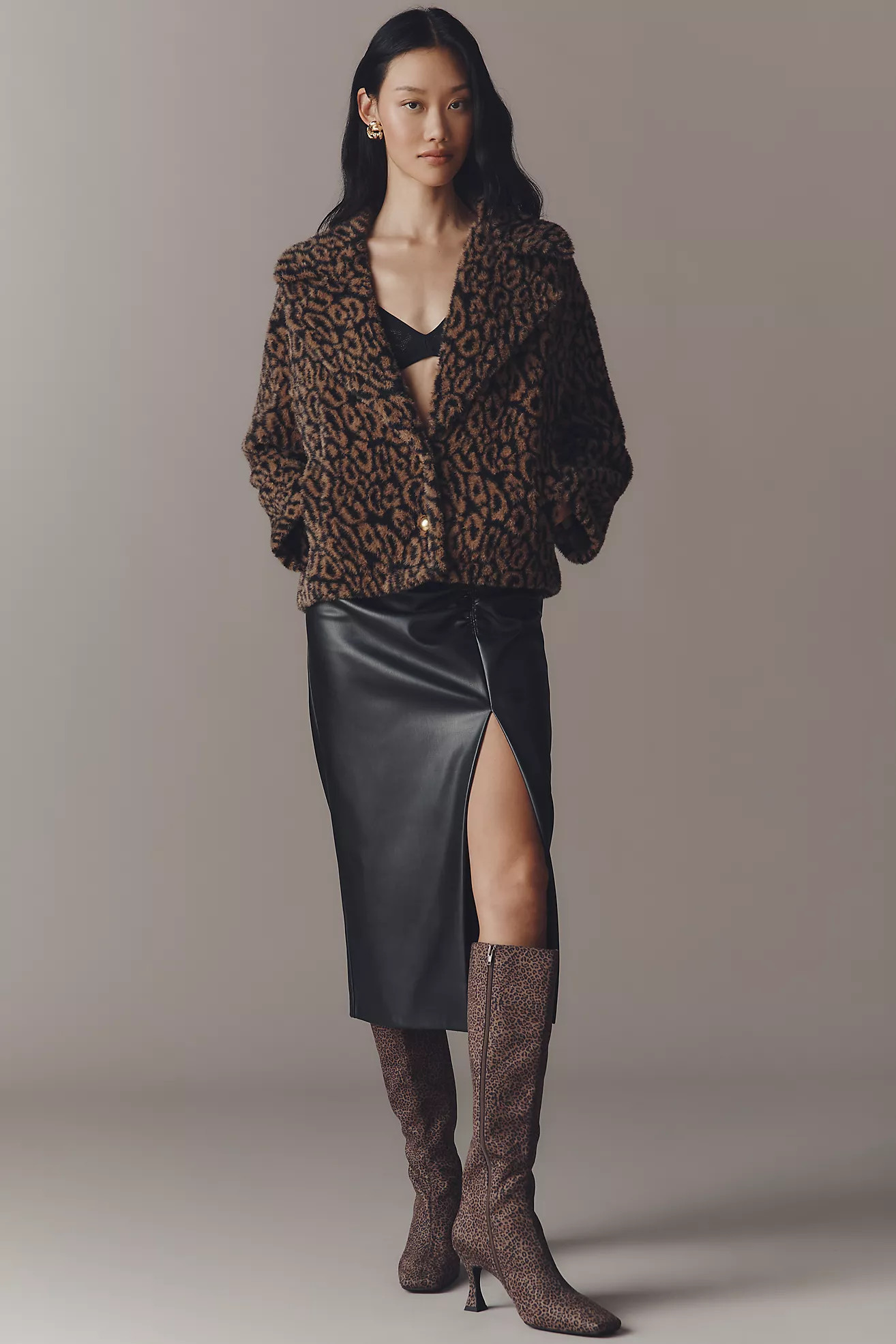 Sanctuary Colette Faux-Fur Knit Jacket | Anthropologie (US)