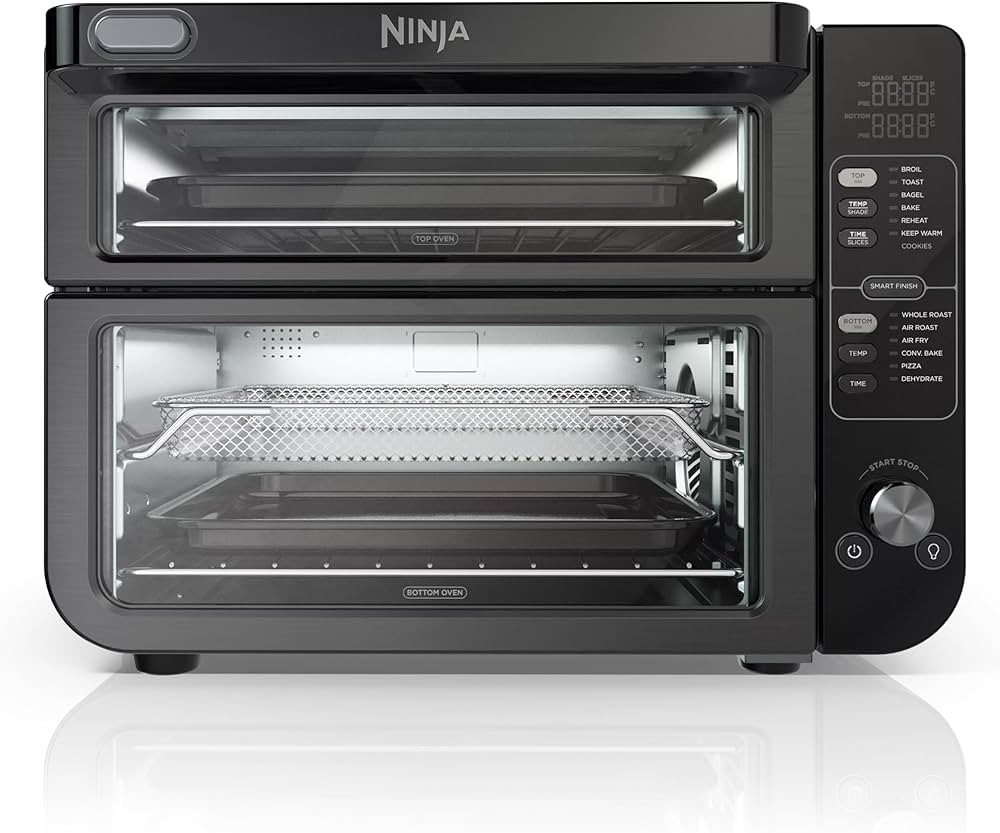Ninja, Toaster Oven, Double Oven with FlexDoor, FlavorSeal & Smart Finish, Rapid Top Oven, Air Fr... | Amazon (US)