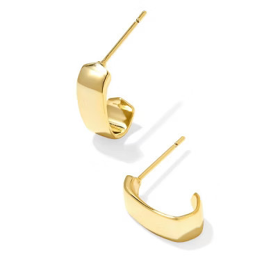Kendra Scott Traci Huggie Hoop Earrings - Gold: 14K Gold Over Brass, Post Closure, Lightweight Design, Elegant Jewelry Piece | Target