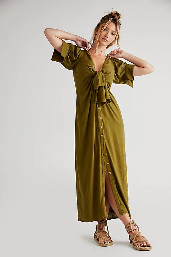 Vintage Summer Midi Dress by Endless Summer at Free People, Avocado Tree, XS | Free People (Global - UK&FR Excluded)