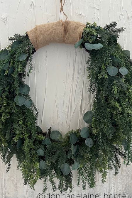 I DIY’ed this wreath! Turned out fabulous! 
Pine eucalyptus wreath! 