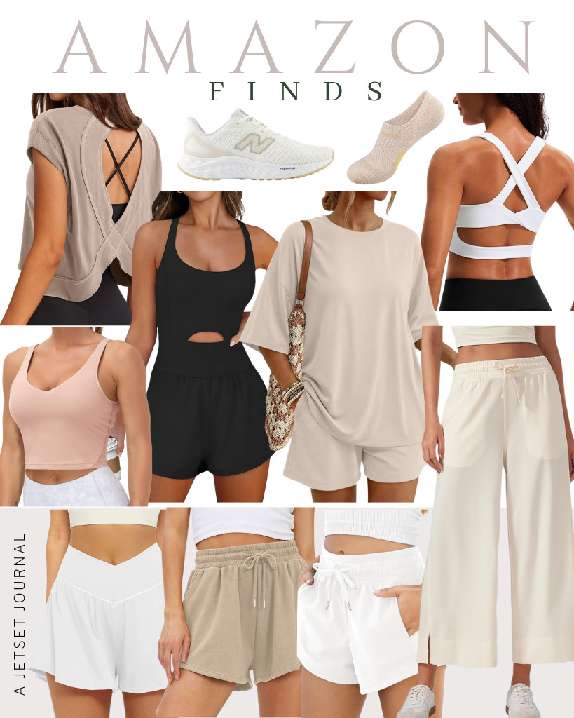 Embrace comfort in your everyday style with these Amazon Athleisure Finds. This cool open-back tee makes a perfect top for your active lifestyle. These trendy cropped pants from CRZ YOGA have more than 1k ratings for a reason. Looking for rompers for your workouts? You'll find it here as well! Also, don't miss out on the New Balance sneakers and low-cut socks, which are also awesome picks!

#LTKSeasonal #LTKSaleAlert #LTKTravel
 

 