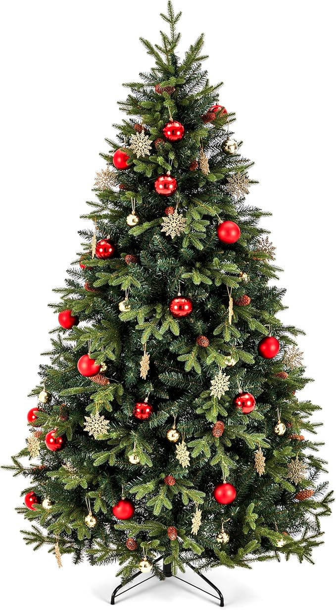 7.5ft Artificial Christmas Tree Holiday Xmas Tree w/ 1,400 Branch Tips, Christmas Tree Decoration... | Amazon (US)