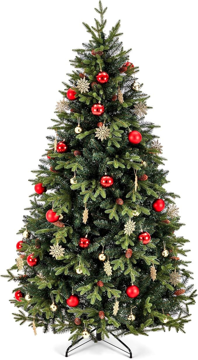 7.5ft Artificial Christmas Tree Holiday Xmas Tree w/ 1,400 Branch Tips, Christmas Tree Decoration... | Amazon (US)