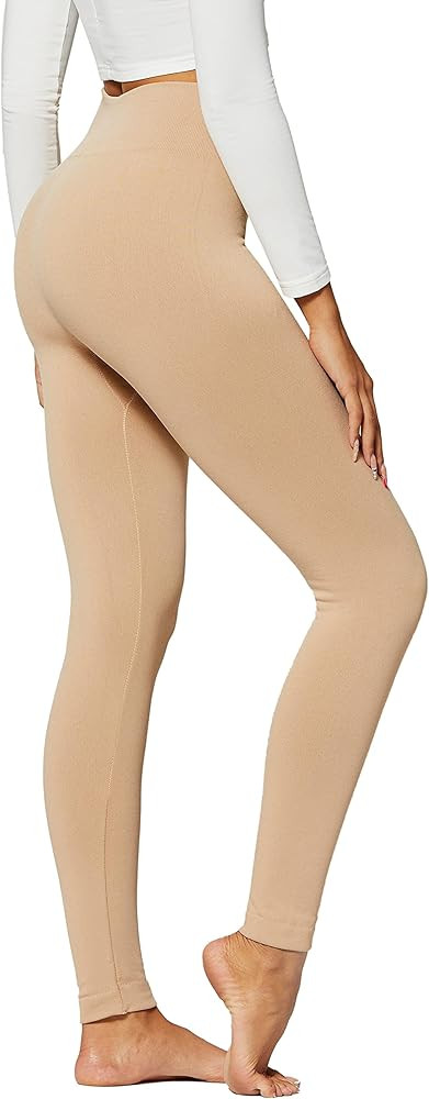 Premium Women's Fleece Lined Leggings - High Waist - Regular and Plus Size - 20+ Colors | Amazon (US)