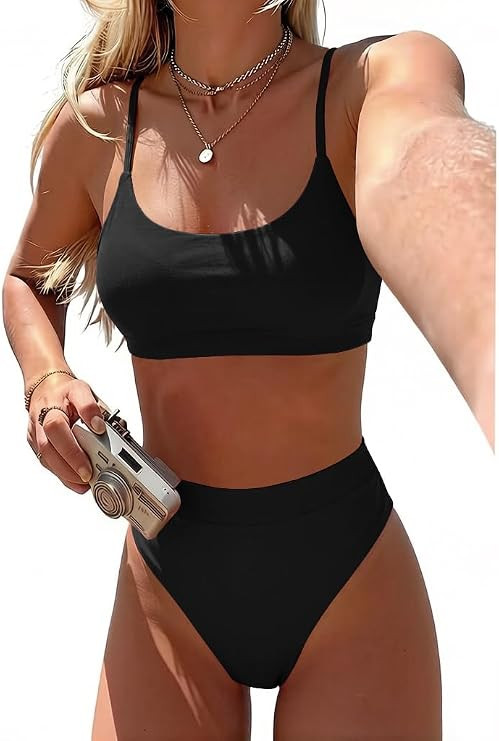Women High Waisted Bikini Sets Two Piece Tummy Control Swimsuit | Amazon (US)