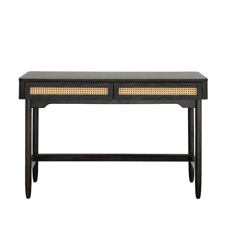 Better Homes & Gardens Springwood Caning Desk, Charcoal Finish - Walmart.com | Walmart (US)