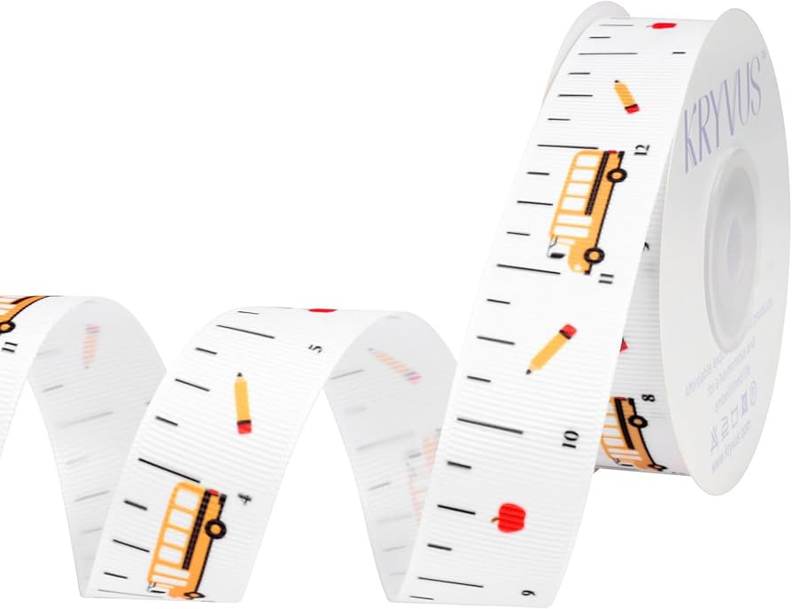 Grosgrain Ruler Ribbon Teacher Themed, 7/8" x 12 Yards, Teacher Appreciation Gift, Back to School... | Amazon (US)