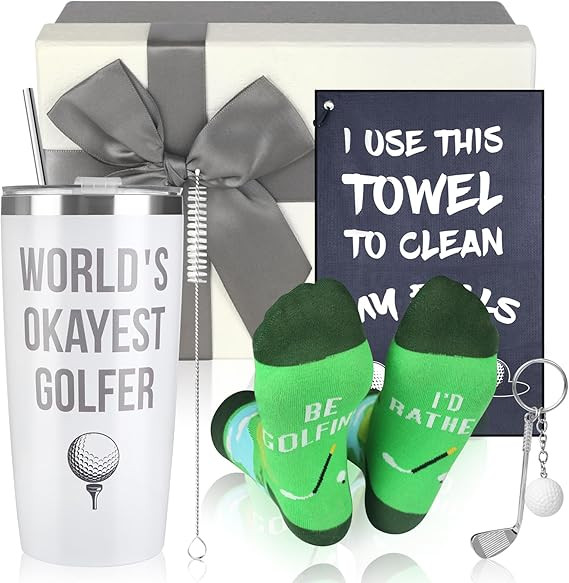 Golf Gifts For Men,Golfing Accessories Gifts For Golfer Lovers,Funny Golf Towel for Him,20 OZ Gol... | Amazon (US)