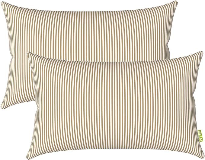 LVTXIII Outdoor/Indoor Lumbar Pillows, Decorative Patio Lumbar Cushions, Fluffy Water Repellent G... | Amazon (US)
