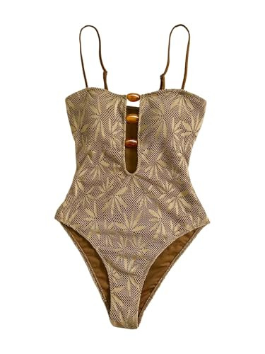 QJQ Women's One Piece Bikini Set Strap Cutout Triangle Bathing Suits Boho Sexy Swimsuit Summer 20... | Amazon (US)