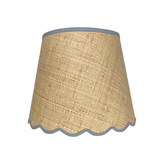 Large Raffia Scalloped Lamp Shade  Multiple Trim Colors | Etsy | Etsy (US)