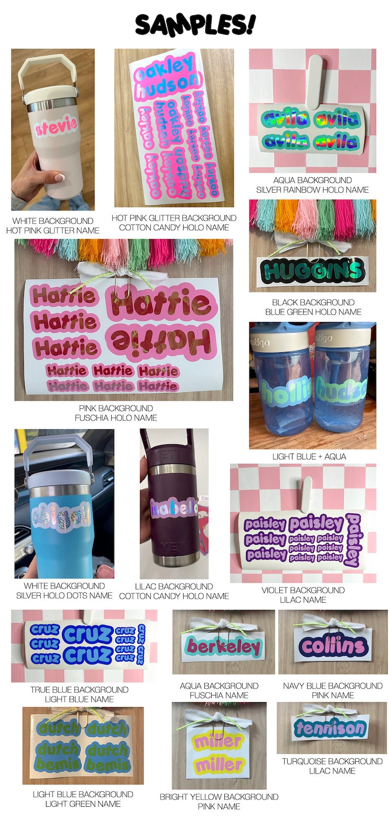 VINYL NAME LABELS - Kids Sticker Labels for lunchboxes, water bottles, drink ware, and more! - Co... | Etsy (US)