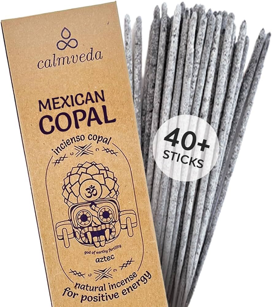 White Copal Incense Sticks Mexico - (40+ Sticks) Thick, Natural Resin Incense & Clean Charcoal Fr... | Amazon (US)