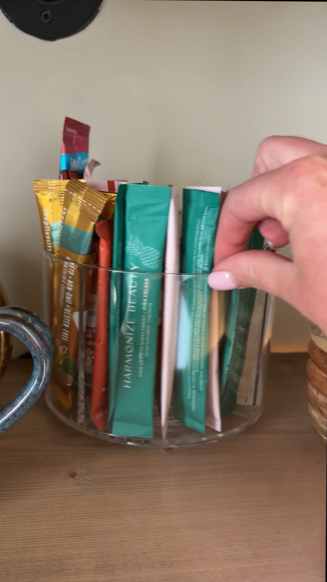 Love this lazy Susan drink packet organizer! Someone else told me they use this to store different side bandaids too! 

#LTKdayinmylife #LTKHome