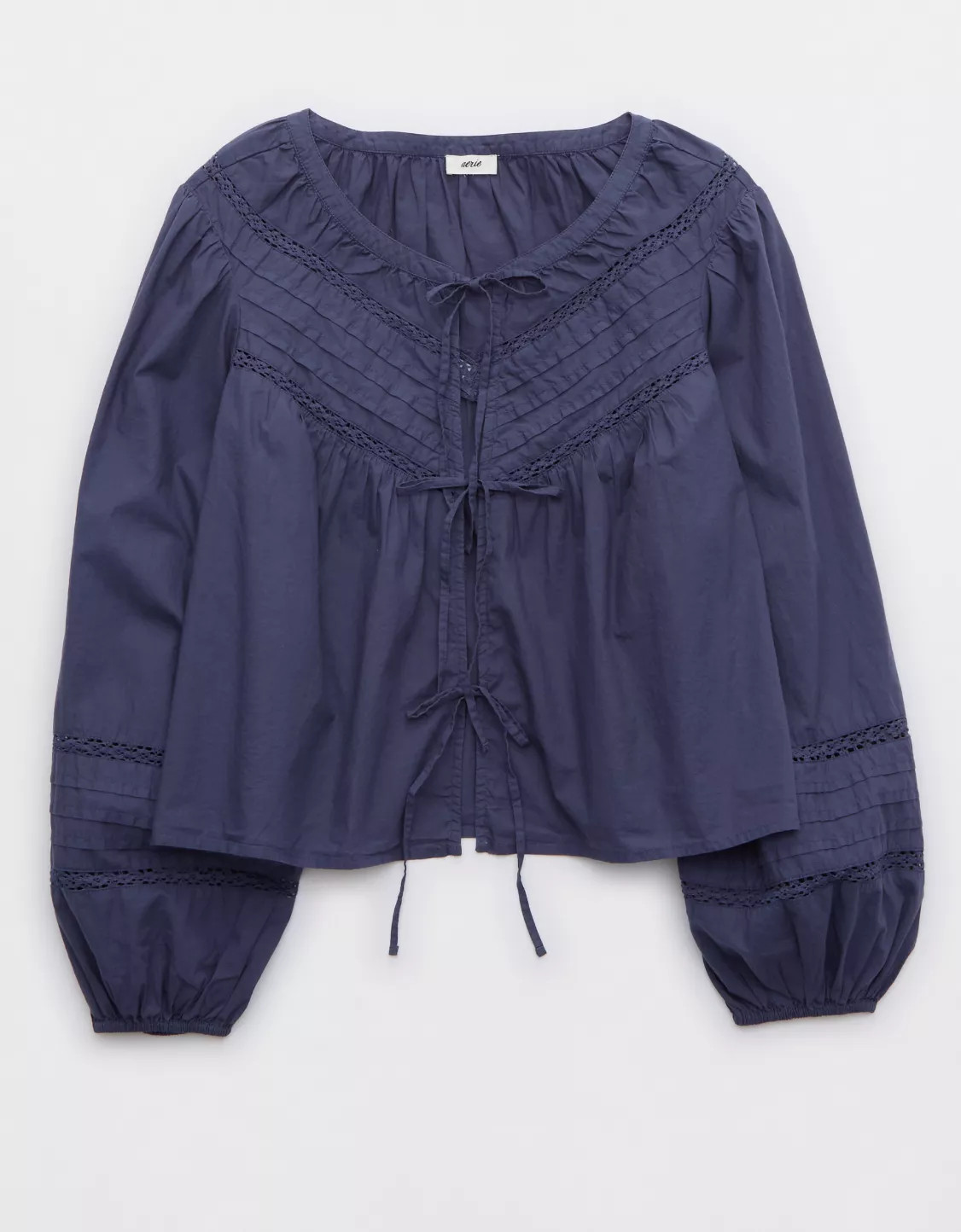 Aerie Long Sleeve Tie Front Top | Aerie