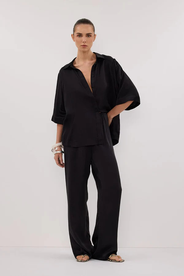 PERCY BLACK SILK PANT | DISSH