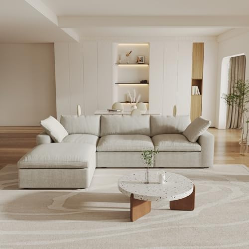Sofá modular Cloud de gran tamaño en forma de L con otomana de almacenamiento, sofá convertibl... | Amazon (US)