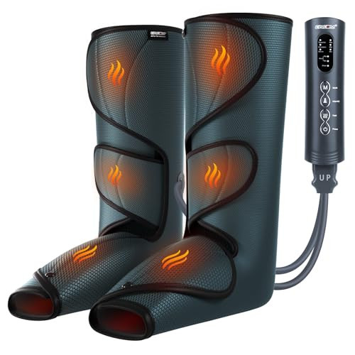 CINCOM Leg Massager with Heat and Compression, Legs Massage for Circulation and Pain Relief, Heating Calf Leg Air Compression Massager Help with Relief Edema | Amazon (US)