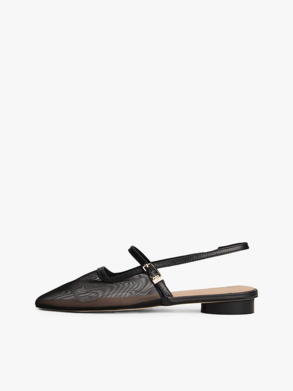 Slingback-Ballerina aus Mesh mit rundem Absatz | Tommy Hilfiger (DE)