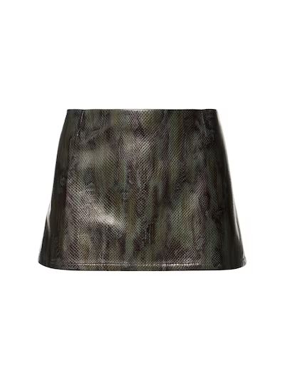 Fig faux leather printed mini skirt - Miaou - Women | Luisaviaroma | Luisaviaroma