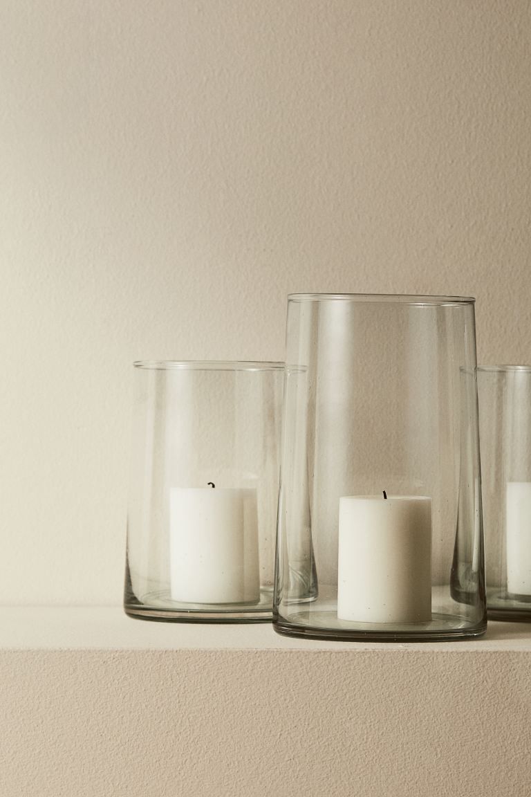 Large Hurricane Candle Holder - Clear glass - Home All | H&M US | H&M (US + CA)