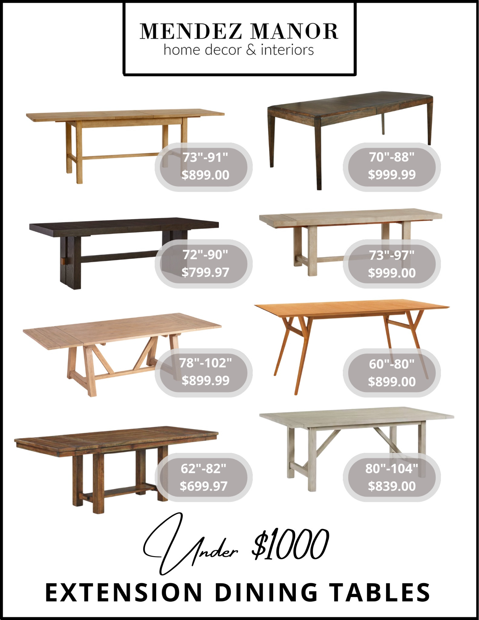 After looking for extension table options for our dining room, I feel like I’ve seen it all! I wanted to put together some of my favorite options in a handy place. Turns out, an extension table doesn’t have to cost an arm and a leg! We’re starting out with some of our favorite tables you can snag for less than $1000.00. 

#diningtable #extensiontable #extensiondiningtable #diningroom #table

#LTKstyletip #LTKhome
