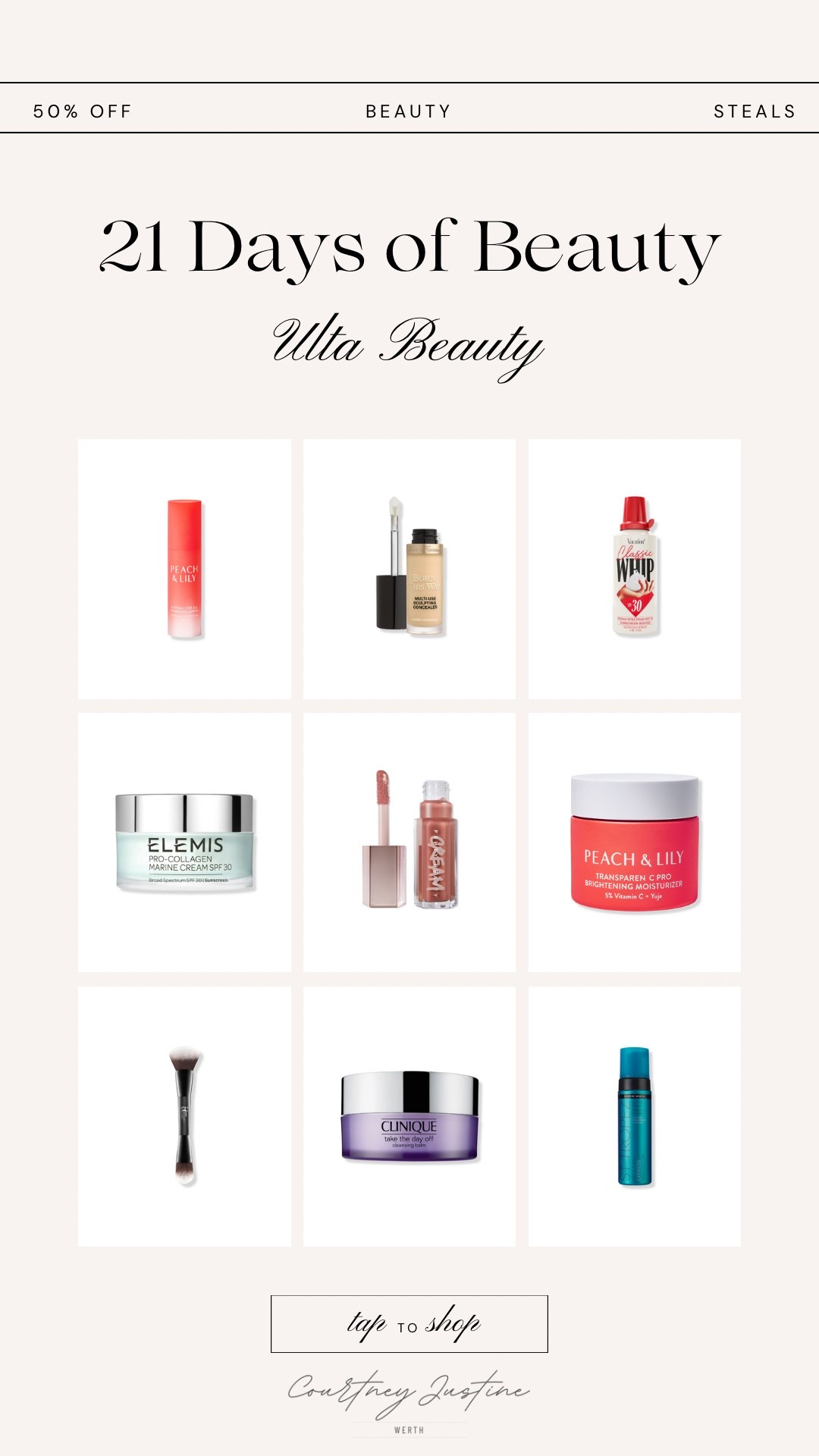 Ulta Beauty / 21 Days of Beauty Event / 50% Off Beauty Steals / Ulta Beauty Sale / Makeup & Skincare Favorites 

#LTKBeauty #LTKStyleTip #LTKSaleAlert