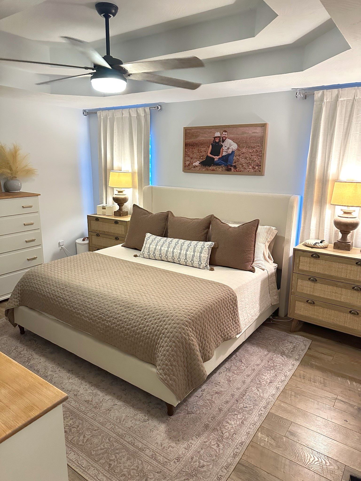 Slowly updating our bedroom & I’m in love! 🤎🤎 Linked just about everything in our room below. 
We updated our dressers & linked the handles & knobs we used! 
Photo above our bed is from SmallWoods 🤍


#LTKHome #LTKFindsUnder100 #LTKFamily