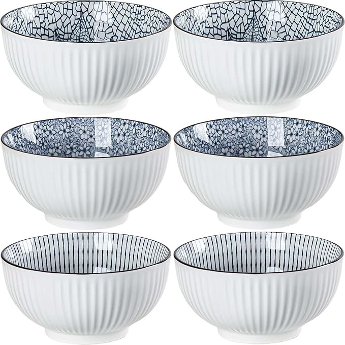 Houlu 30 ounce ceramic rice bowl, Japanese bowl set, various tableware for grains, soups, dessert... | Amazon (US)