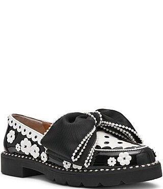 Betsey Johnson Hurley Polka Dot Pearl Embellished Oversized Bow Loafers -  10 | Dillard's