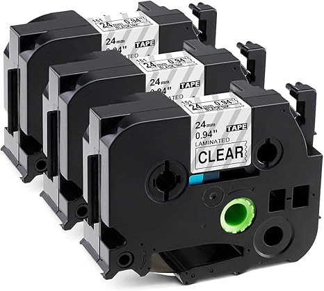 TZe-151 TZ-151 ptouch 24mm Black on Clear Label Tape Label KINGDOM Compatible Label Tape Replacem... | Amazon (US)